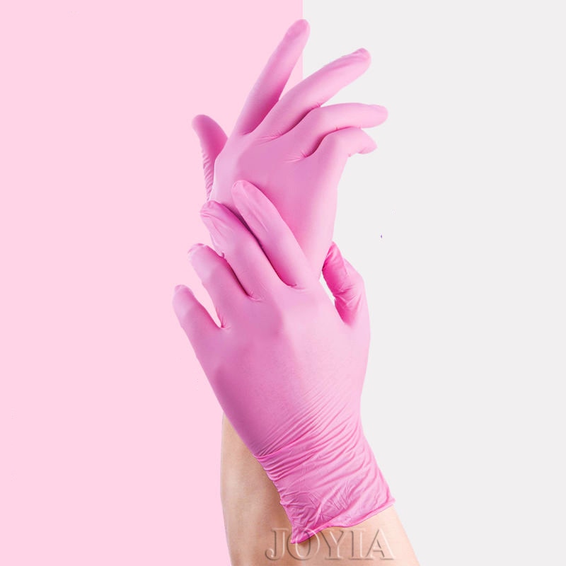 100pcs Disposable Gloves Red Pink Latex Free Woman Female Home ...