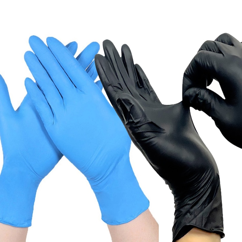 10Pcs Nitrile Material Disposable Gloves Powder Free Cleaning Service ...