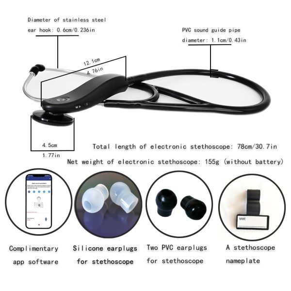 New Electronic Medical Bluetooth Digital Stethoscope Wireless ...